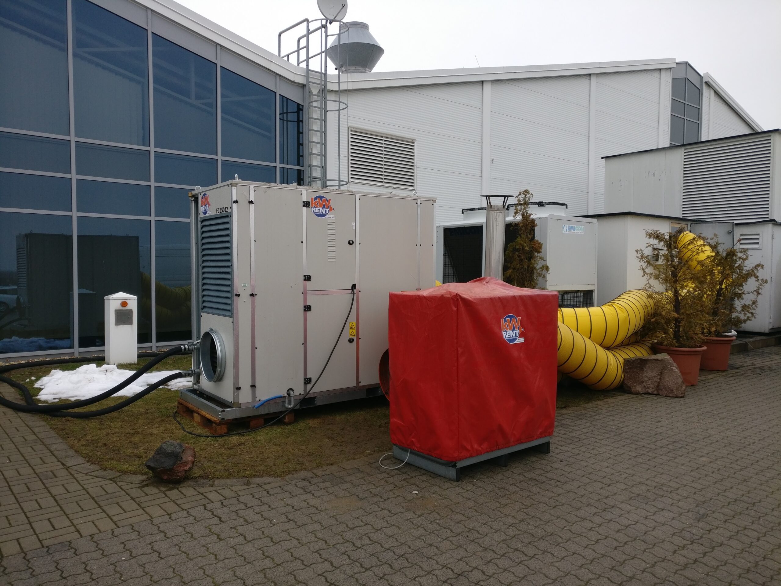 Heizung Messezentrum mit Airhandler und Warmluftkanone